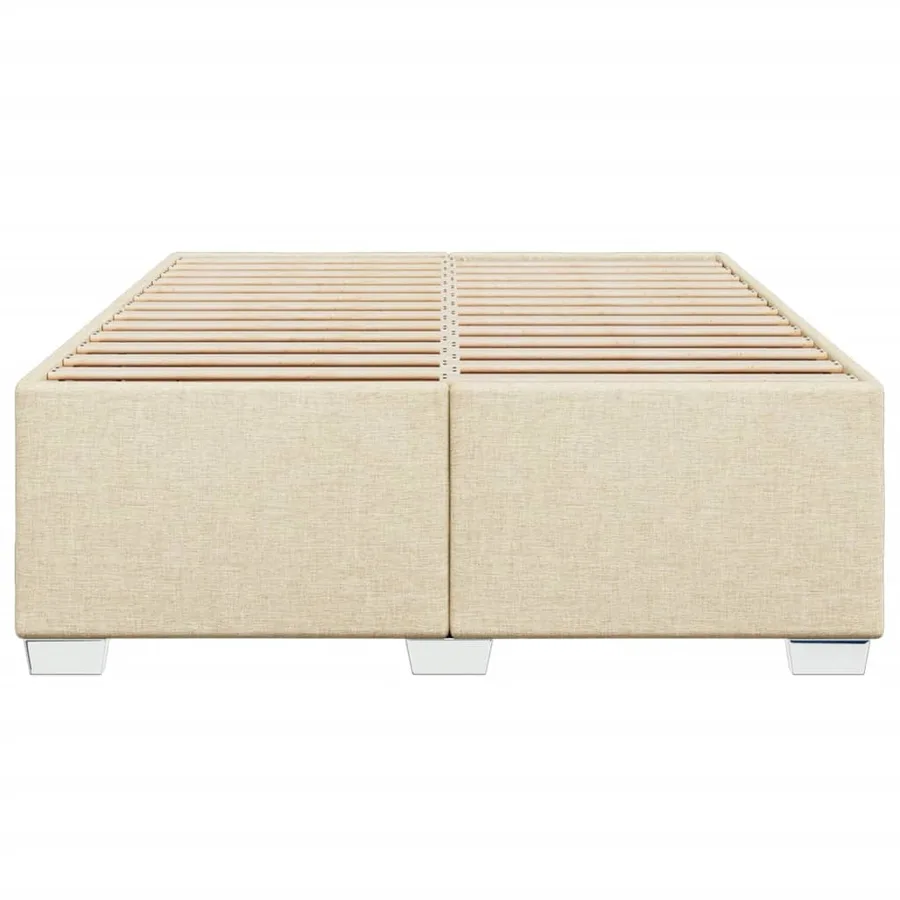 Cadre de lit sans matelas crème 140x190 cm tissu - 4