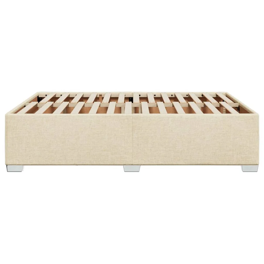 Cadre de lit sans matelas crème 140x190 cm tissu - 5