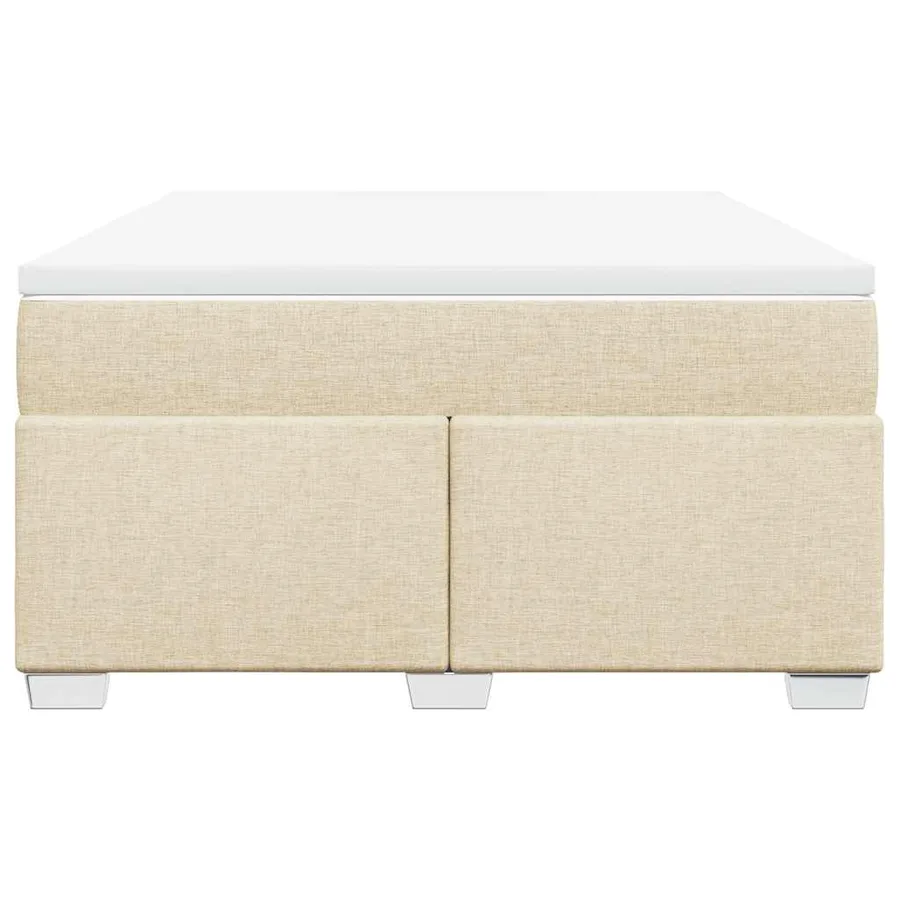Sommier à lattes de lit avec matelas Crème 140x190 cm Tissu - 4