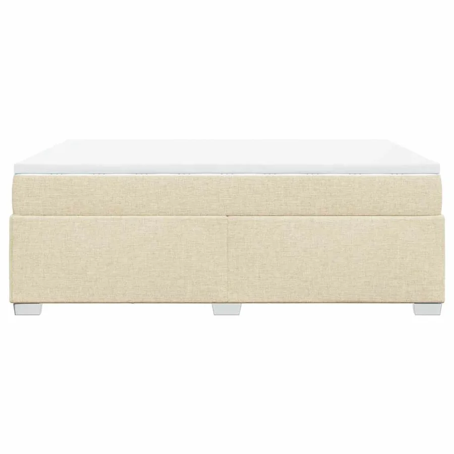 Sommier à lattes de lit avec matelas Crème 140x190 cm Tissu - 8