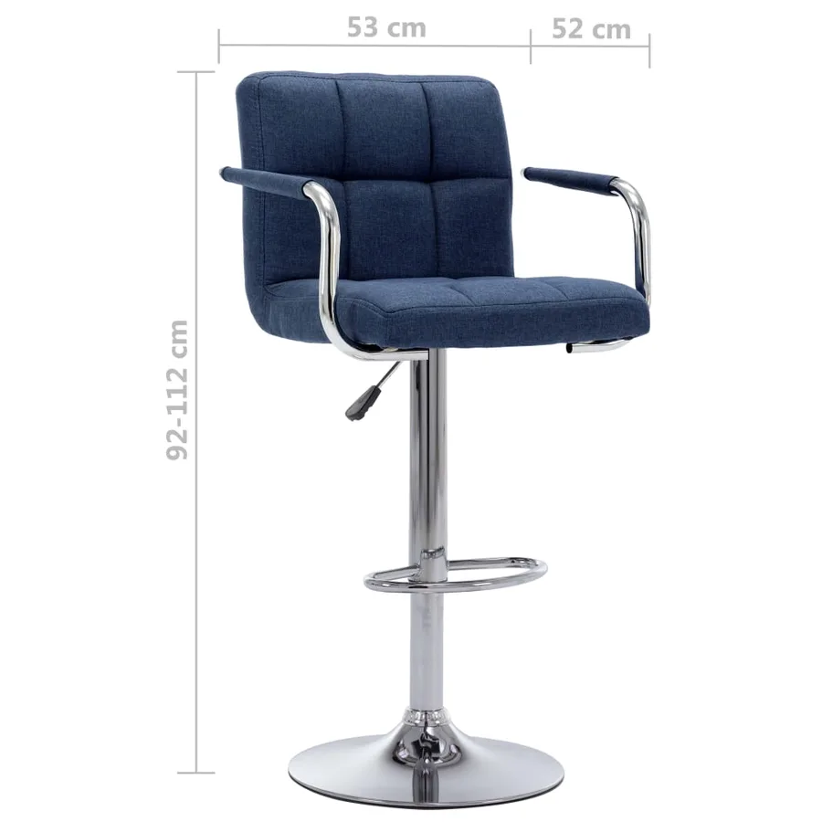 Chaise de bar Bleu Tissu - 7