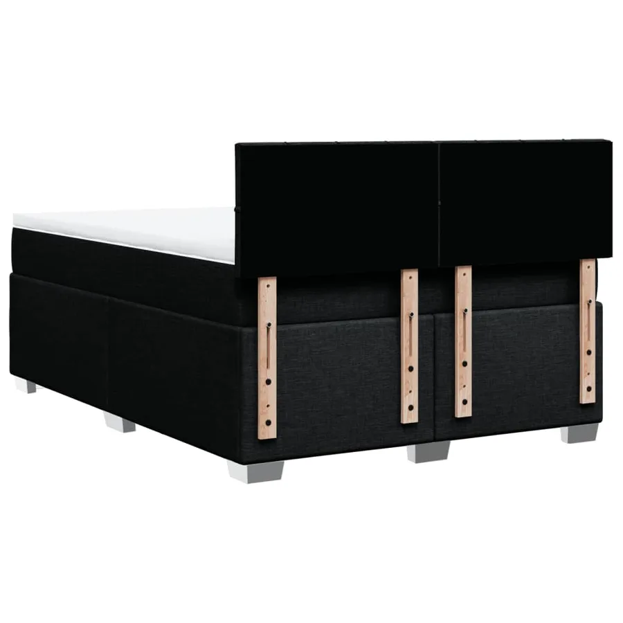 Sommier à lattes de lit avec matelas Noir 140x190 cm Tissu - 10