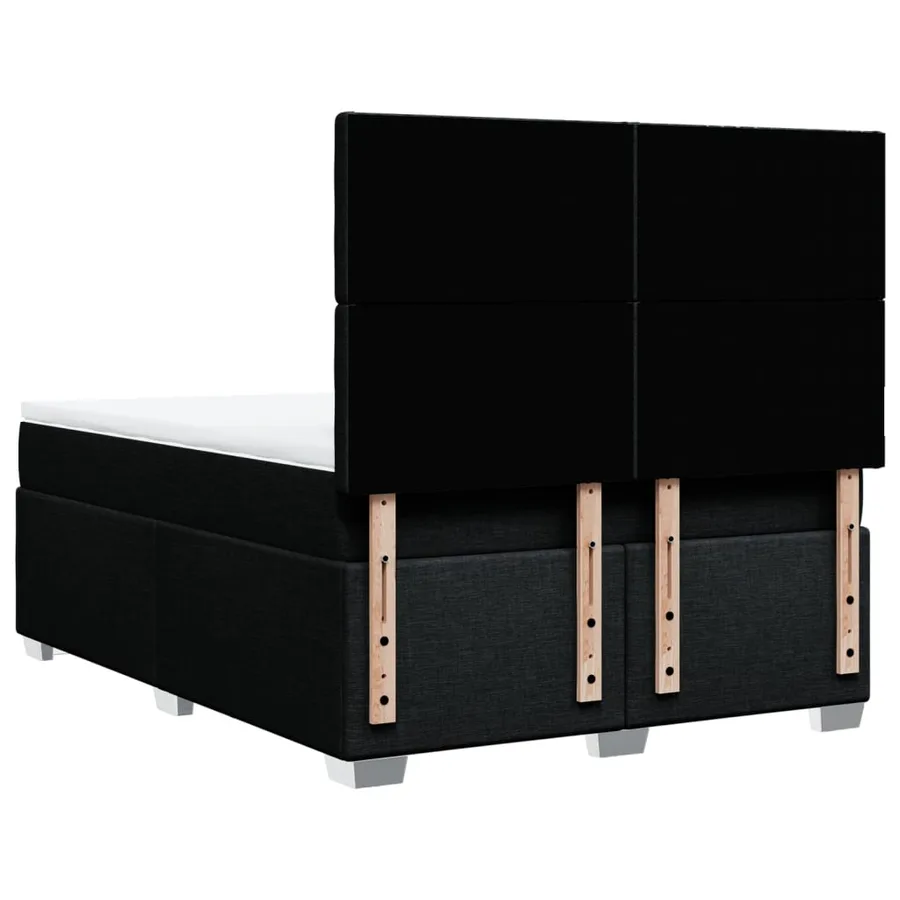 Sommier à lattes de lit avec matelas Noir 140x190 cm Tissu - 10