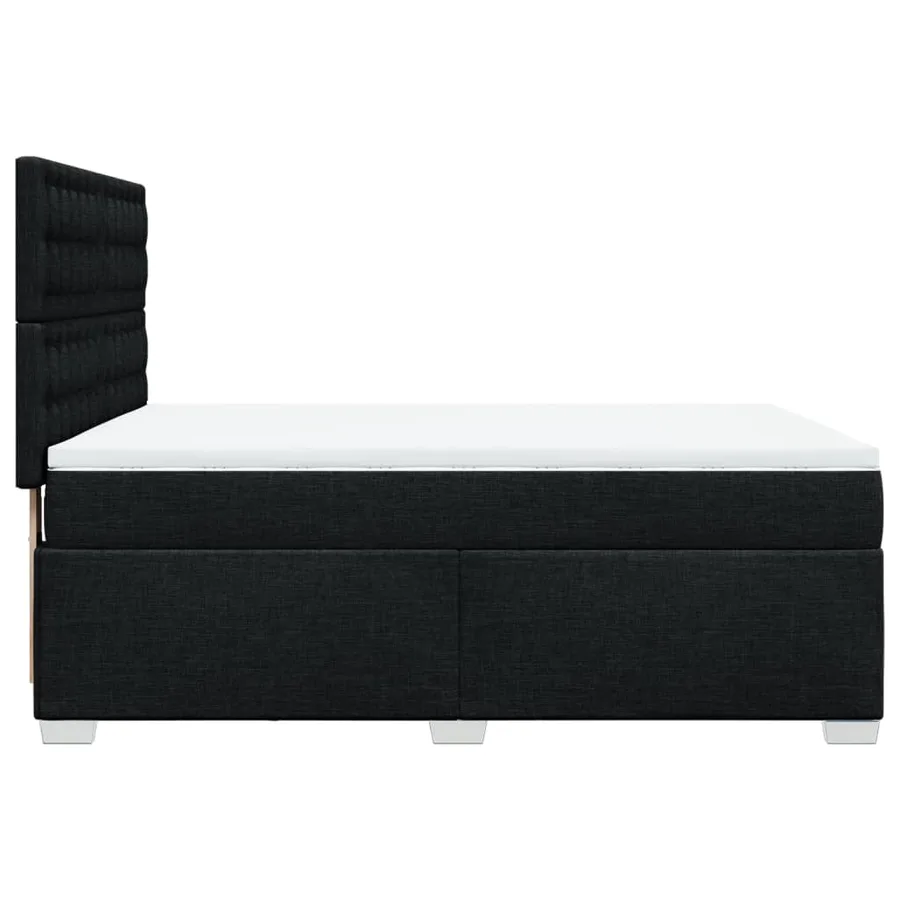 Sommier à lattes de lit avec matelas Noir 140x190 cm Tissu - 9