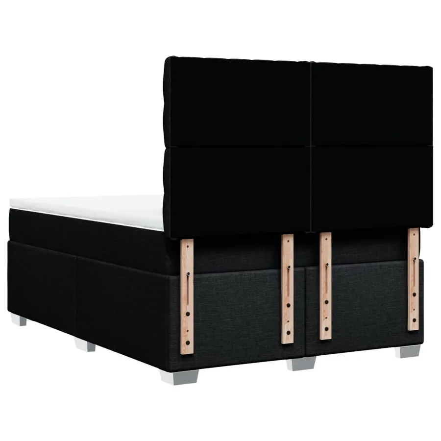 Sommier à lattes de lit avec matelas Noir 140x190 cm Tissu - 10