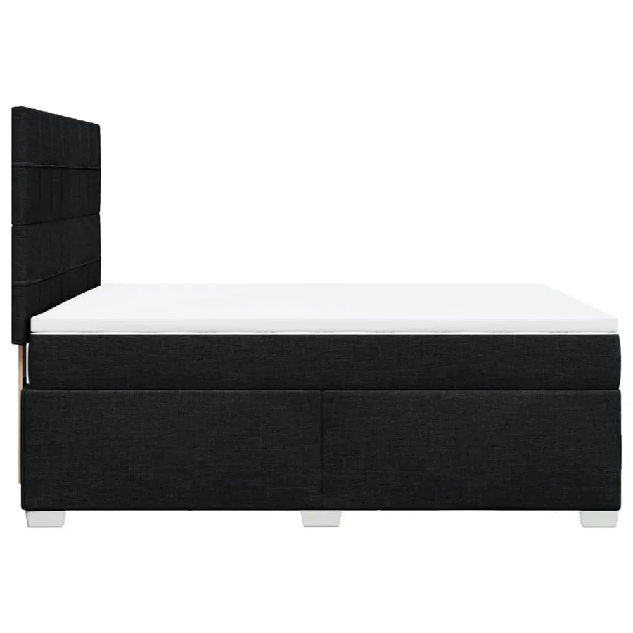 Sommier à lattes de lit avec matelas Noir 140x190 cm Tissu - 11