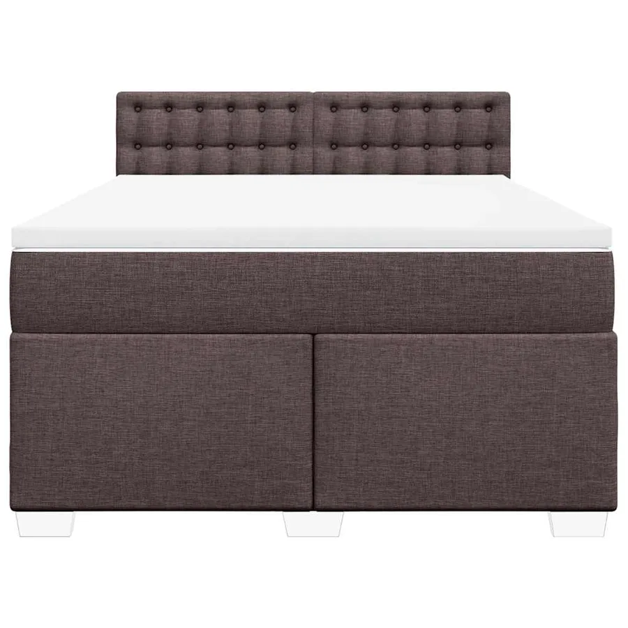Sommier à lattes de lit avec matelas Marron foncé 140x190 cm - 6