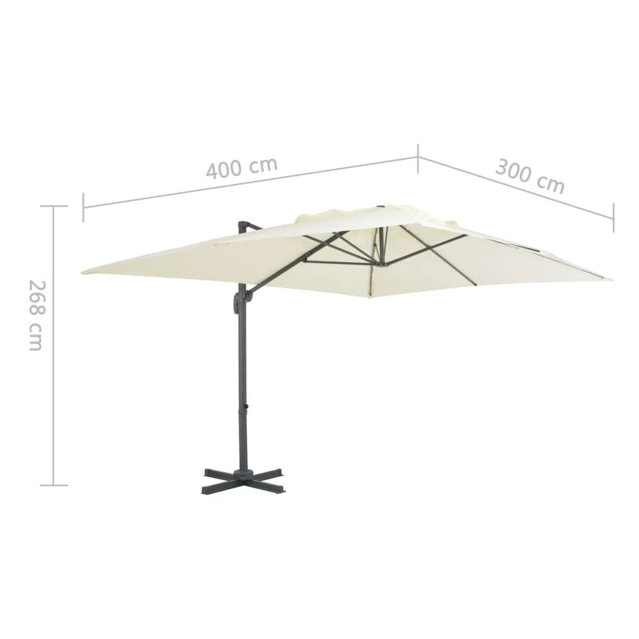 Parasol de jardin avec base portable sable - 15