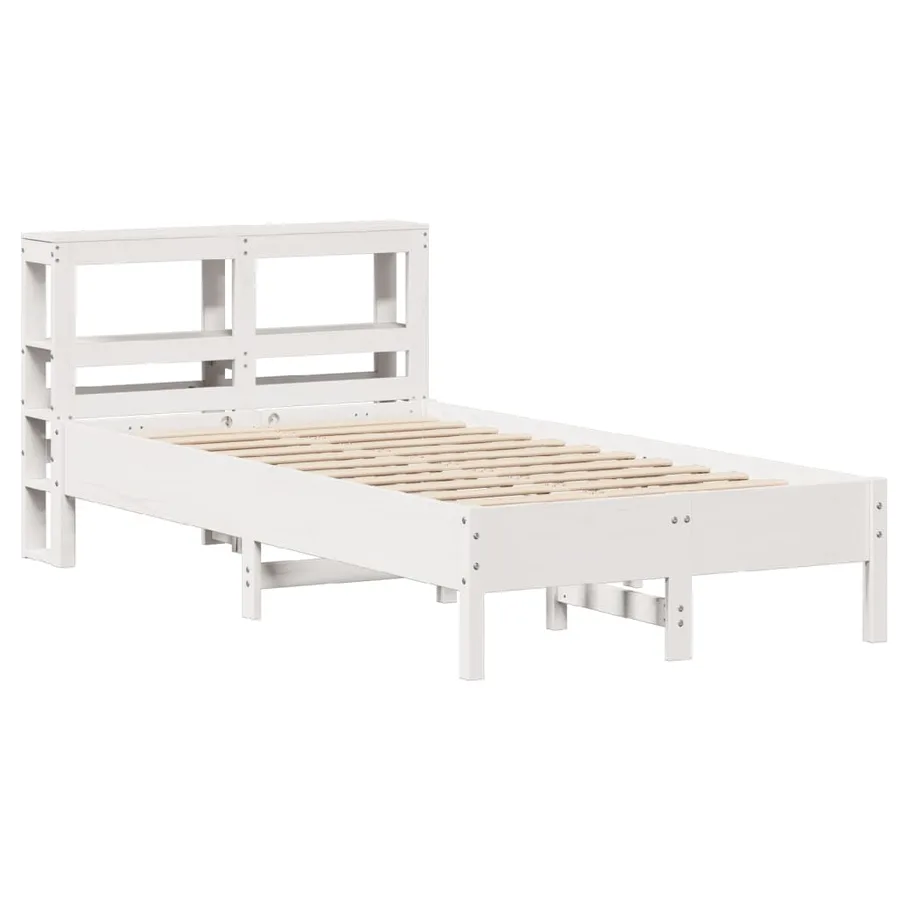Cadre de lit sans matelas blanc 90x200 cm bois de pin massif - 3