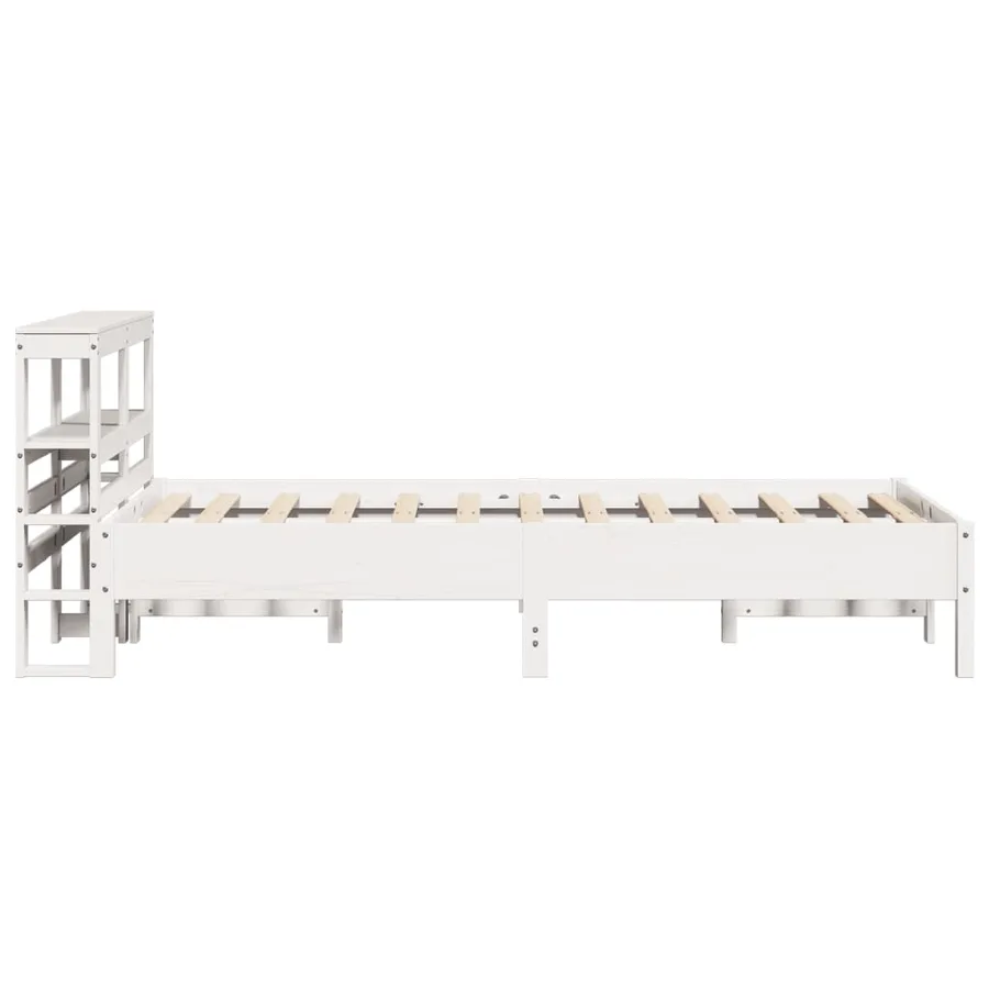 Cadre de lit sans matelas blanc 90x200 cm bois de pin massif - 5
