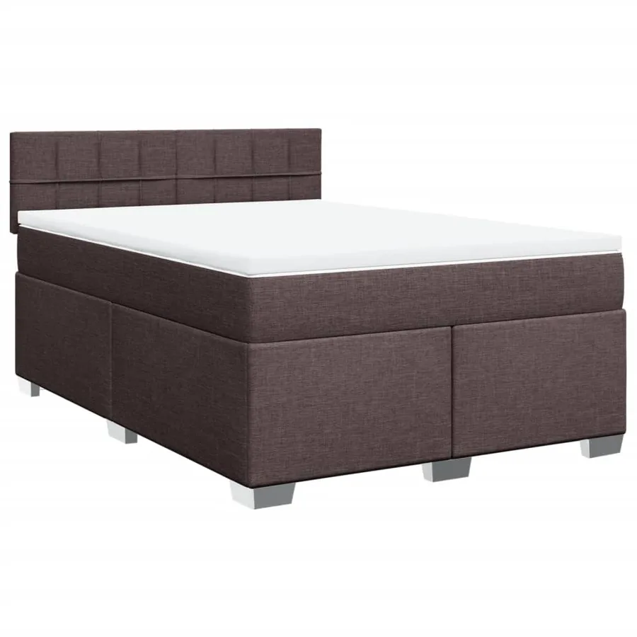 Sommier à lattes de lit avec matelas Marron foncé 140x190 cm - 3