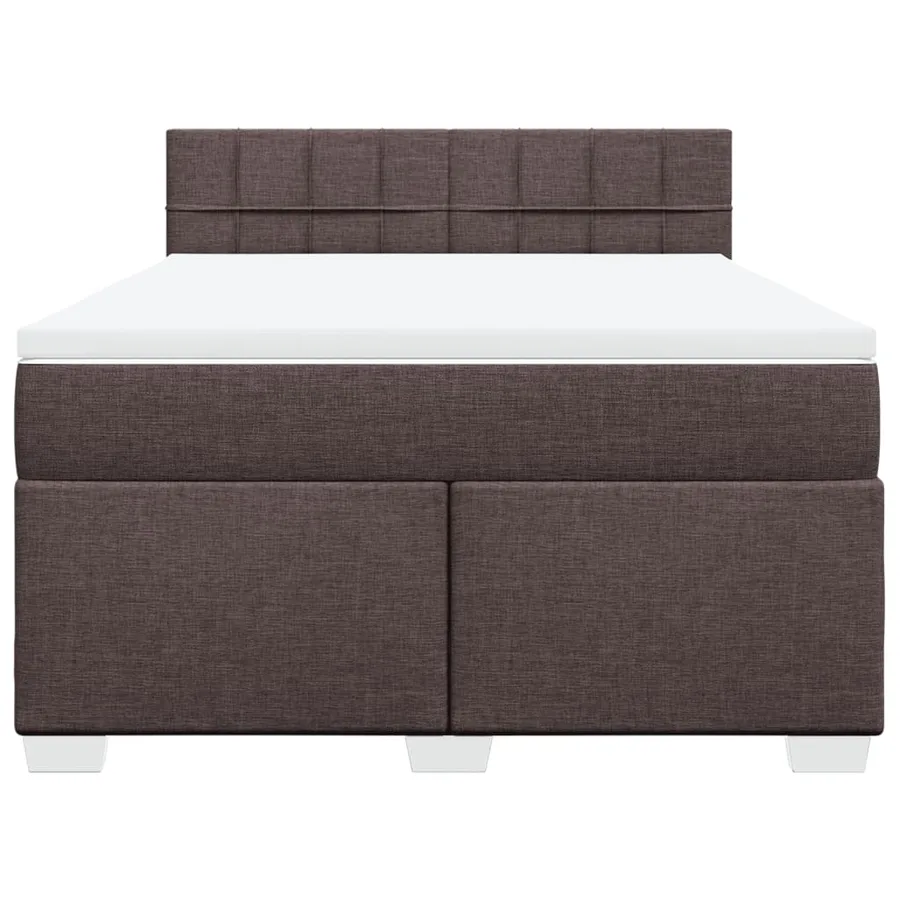 Sommier à lattes de lit avec matelas Marron foncé 140x190 cm - 6