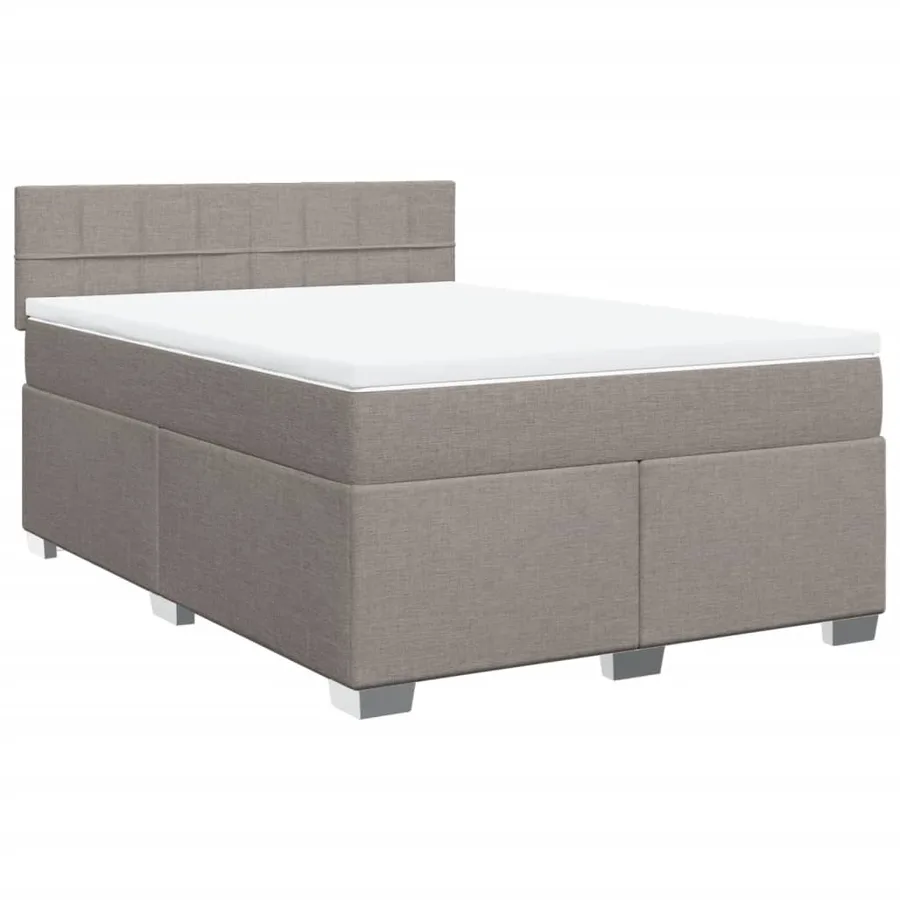 Sommier à lattes de lit avec matelas Taupe 140x190 cm Tissu - 2