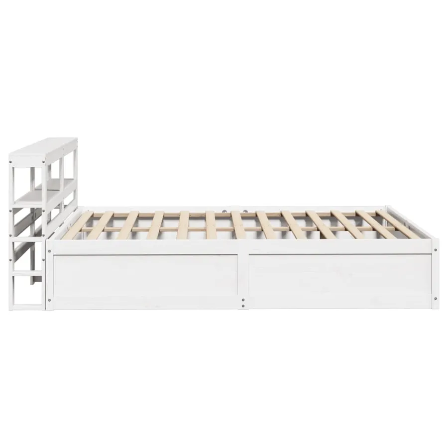 Cadre de lit avec tête de lit blanc 120x190 cm bois pin massif - 7