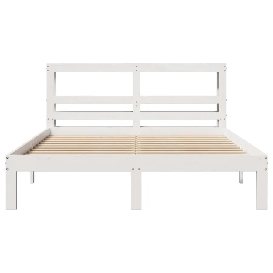 Cadre de lit avec tête de lit sans matelas blanc 120x200 cm - 4