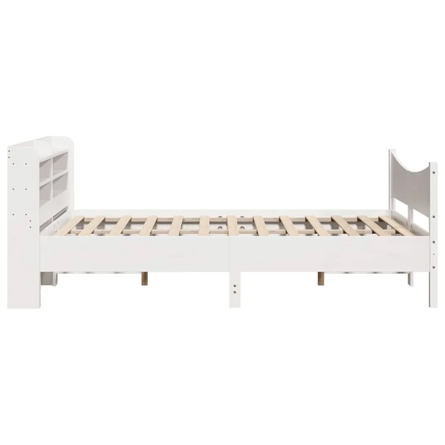 Cadre de lit avec tête de lit blanc 150x200 cm bois pin massif - 7