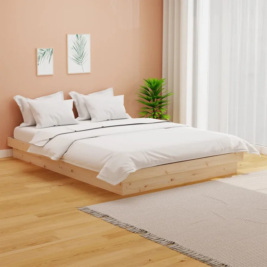 Cadre de lit Bois massif 140x200 cm