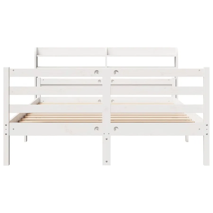 Cadre de lit avec tête de lit sans matelas blanc 150x200 cm - 4