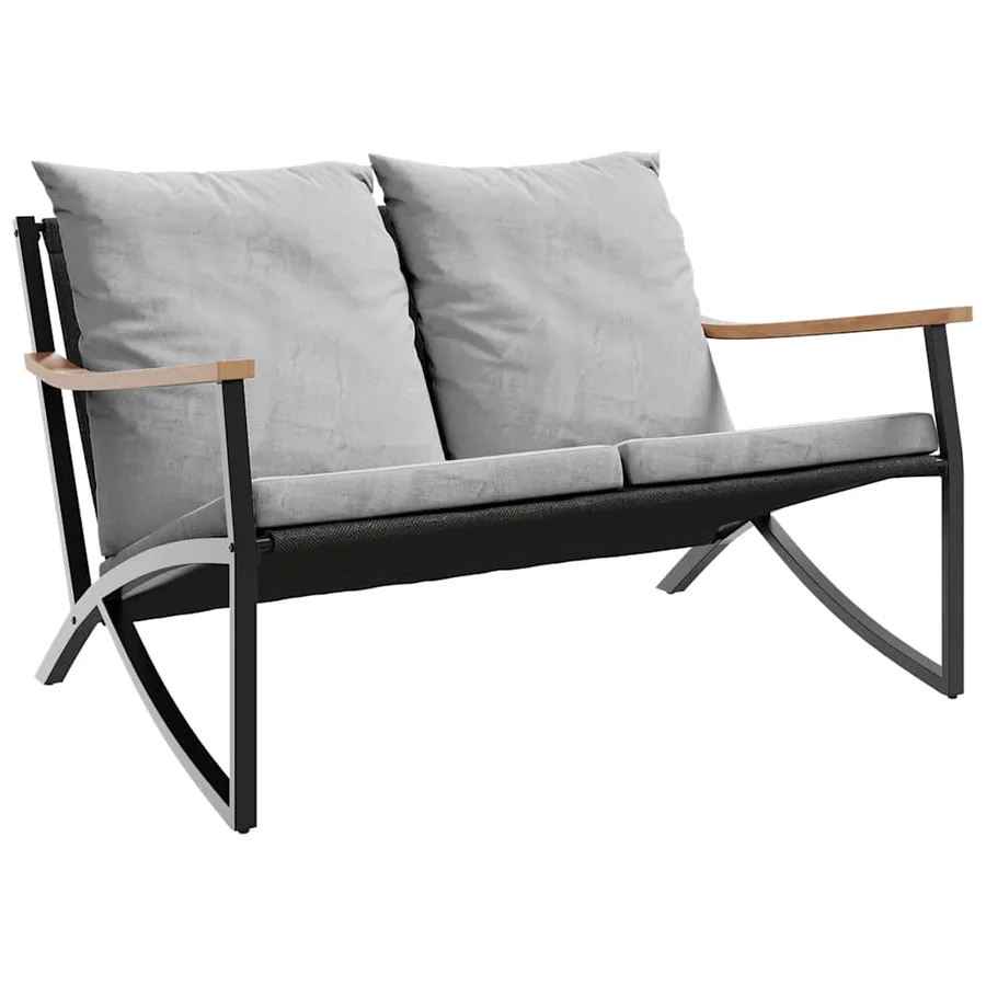 Ensemble de meubles de balcon avec coussins 5 pcs noir acier - 4