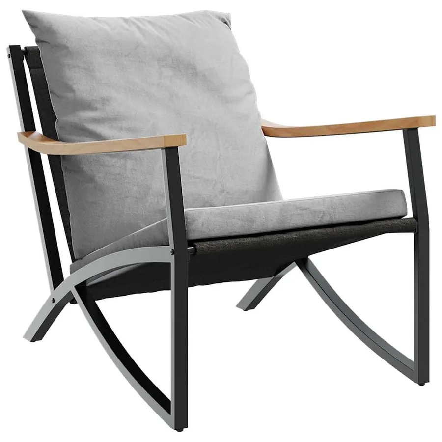 Ensemble de meubles de balcon avec coussins 5 pcs noir acier - 6