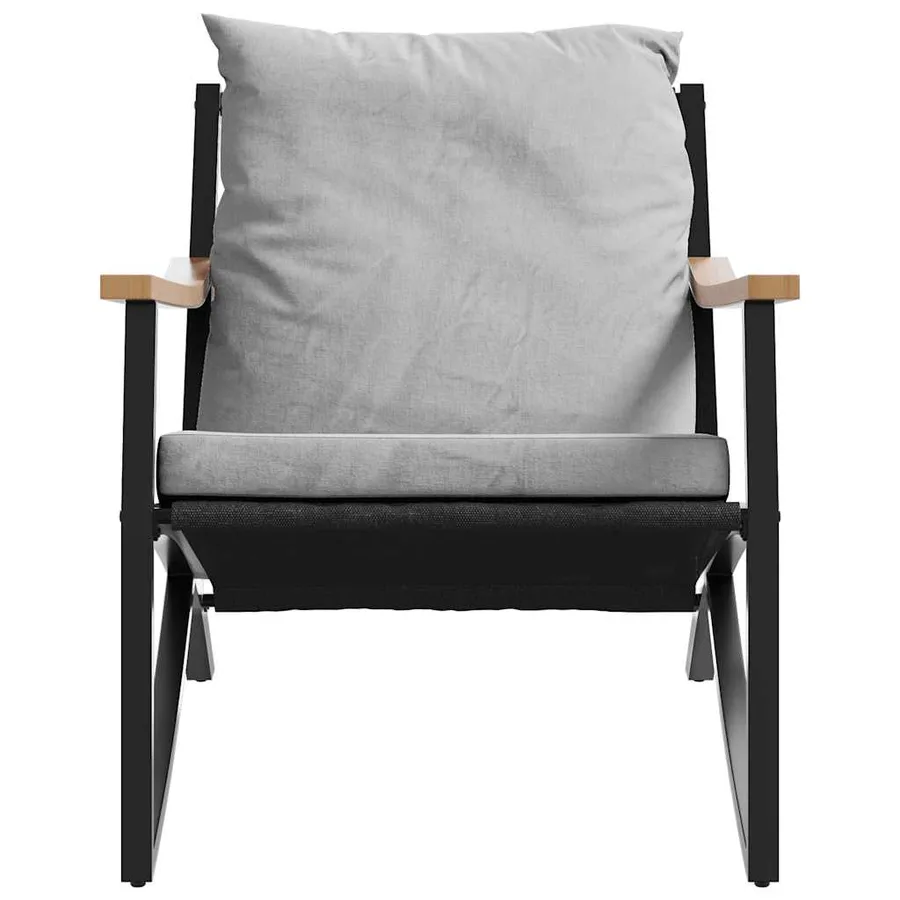 Ensemble de meubles de balcon avec coussins 5 pcs noir acier - 7