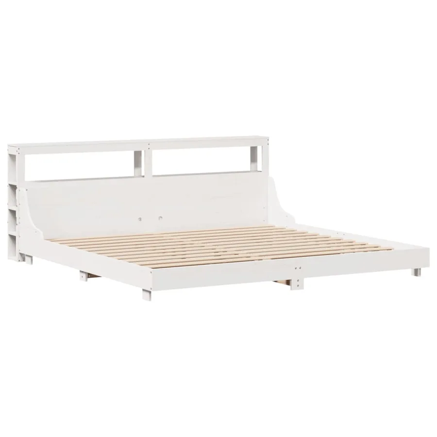 Cadre de lit sans matelas blanc 180x200 cm bois massif de pin - 3