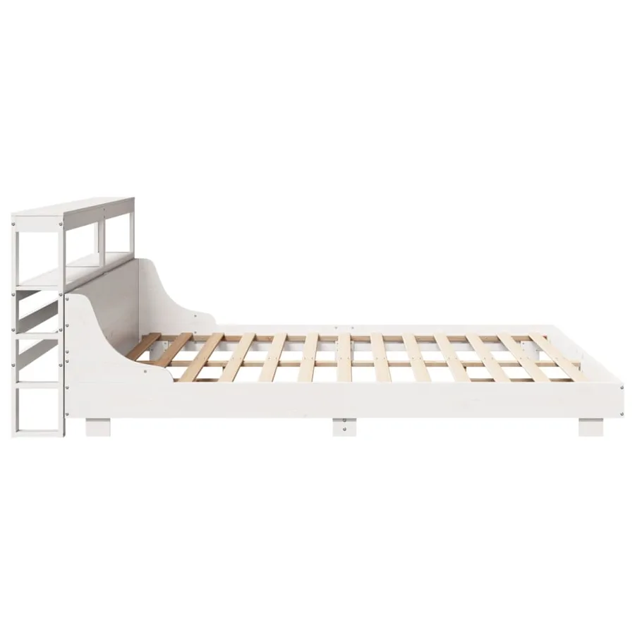 Cadre de lit sans matelas blanc 180x200 cm bois massif de pin - 5