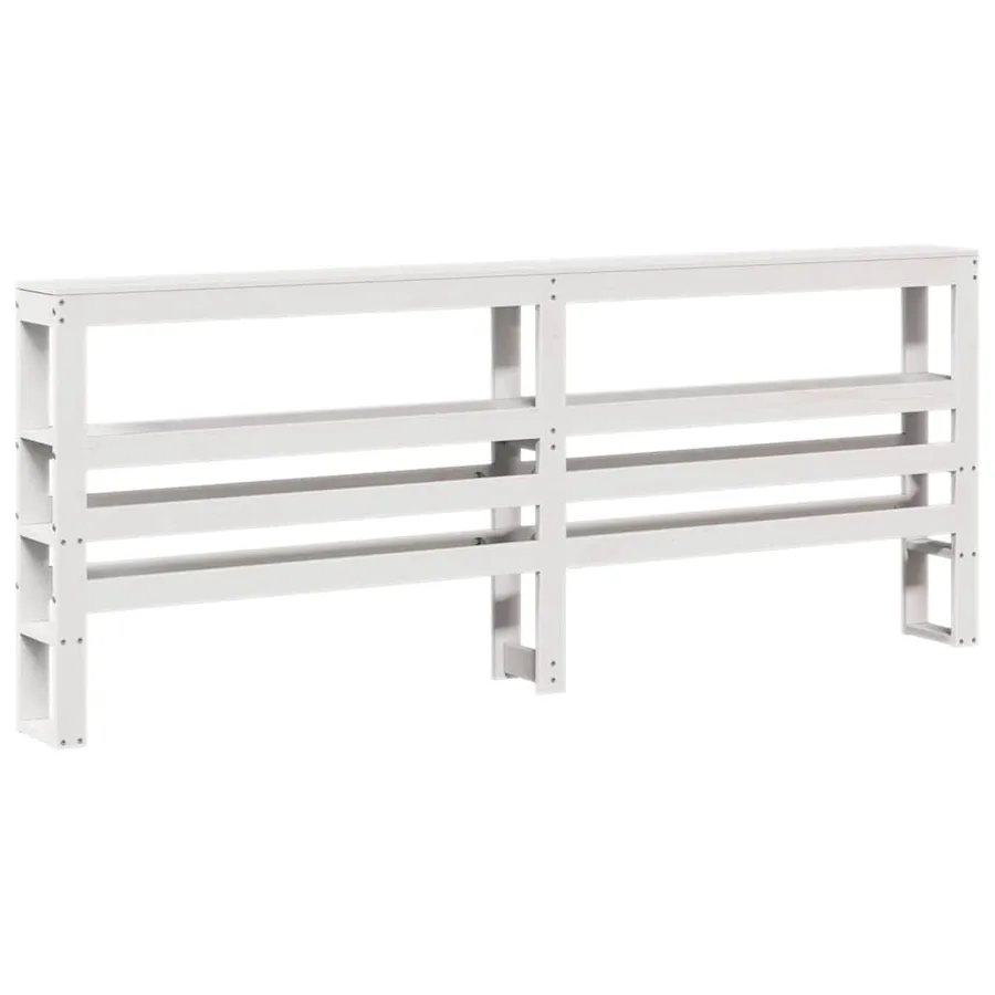 Cadre de lit sans matelas blanc 180x200 cm bois massif de pin - 7