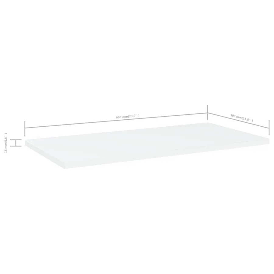 Panneaux de bibliothèque 4 pcs Blanc 60x30x1,5 cm Aggloméré - 5