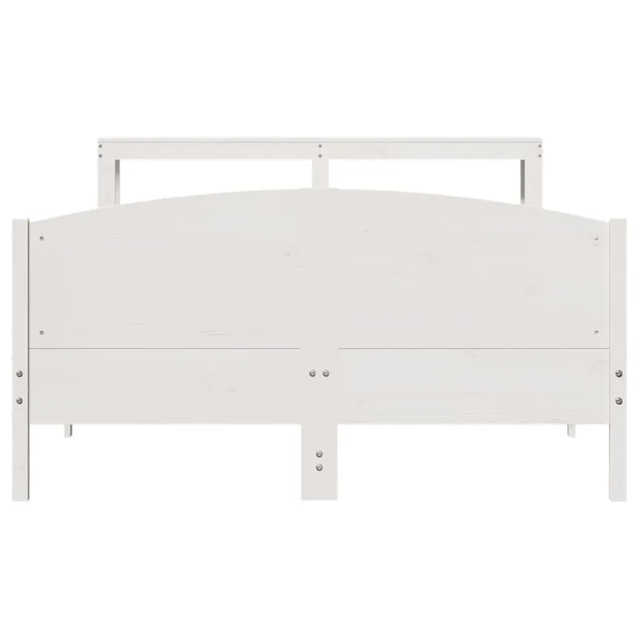Cadre de lit sans matelas blanc 140x200 cm bois de pin massif - 4