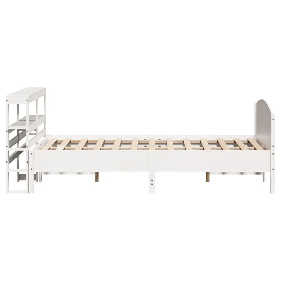 Cadre de lit sans matelas blanc 140x200 cm bois de pin massif - 5