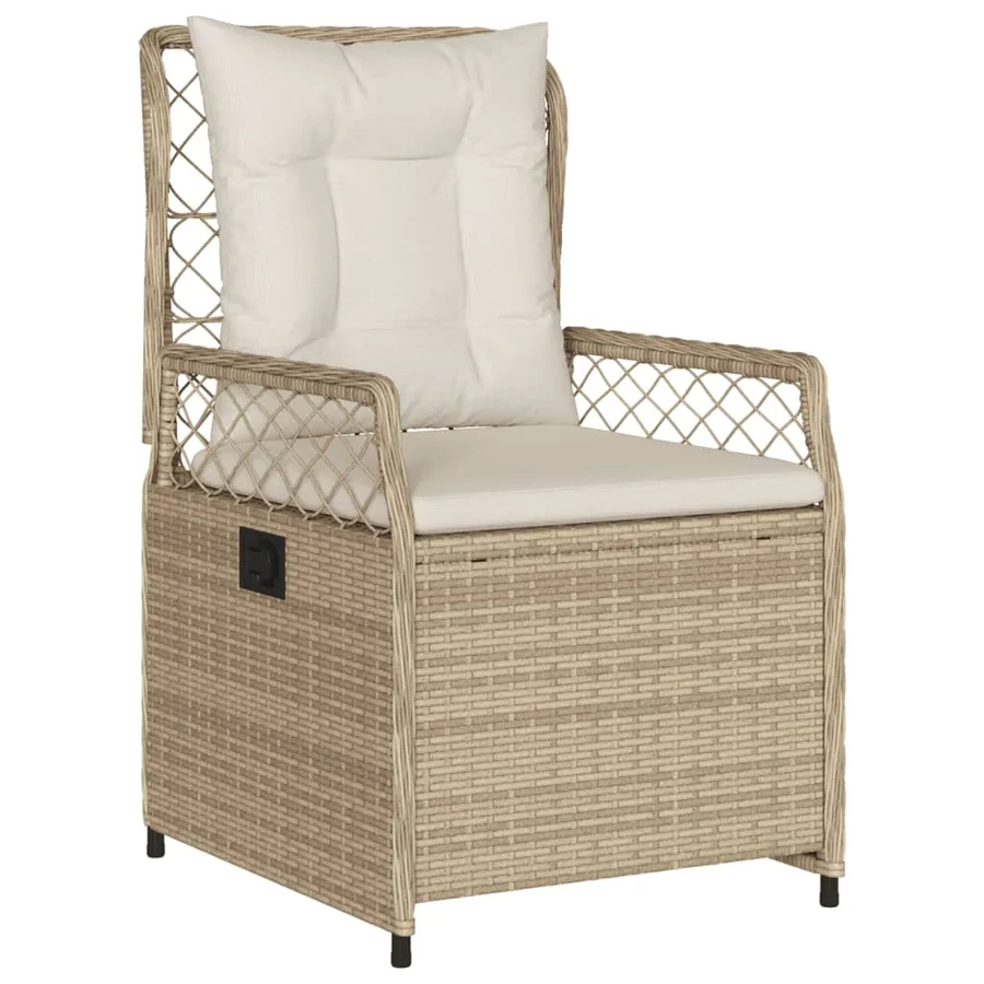 Ensemble à manger de jardin avec coussins 5pcs Beige poly rotin - 3