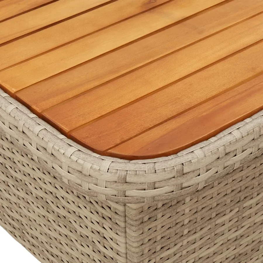 Ensemble à manger de jardin avec coussins 5pcs Beige poly rotin - 8