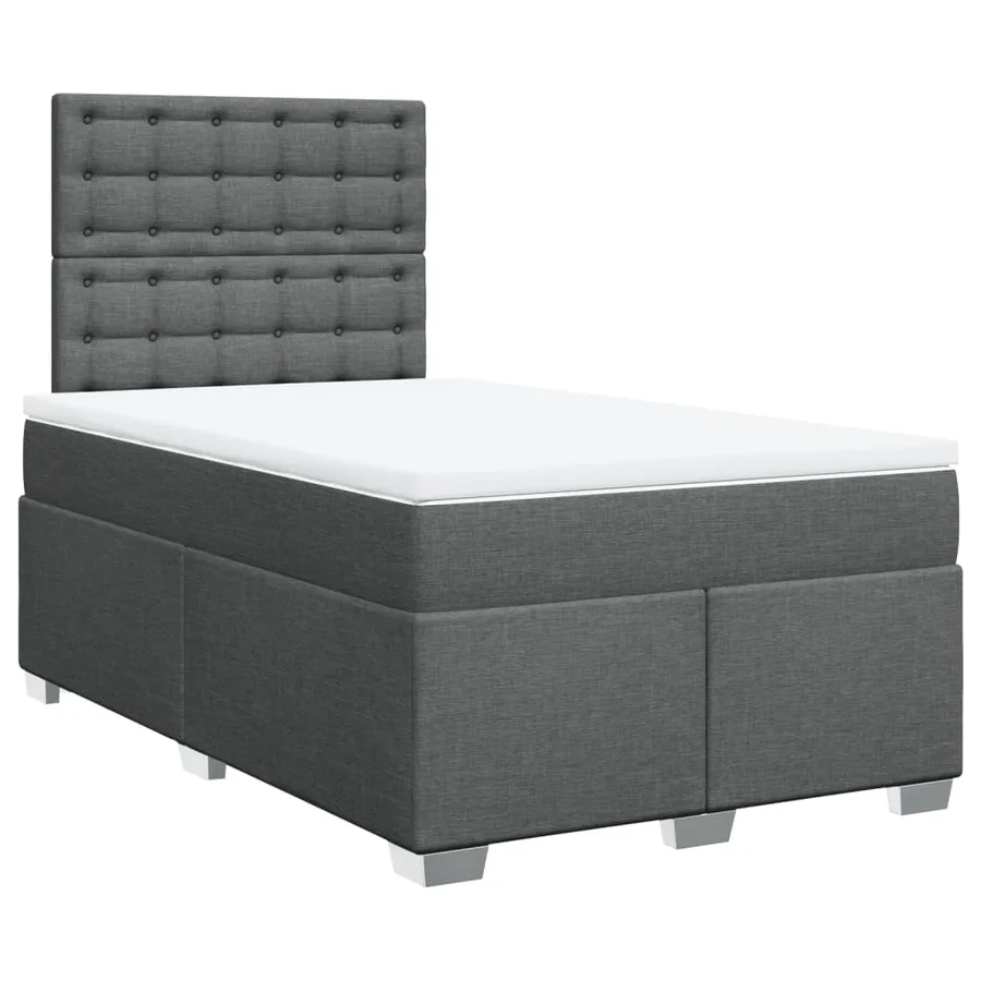 Sommier à lattes de lit avec matelas Gris foncé 120x200cm Tissu - 3