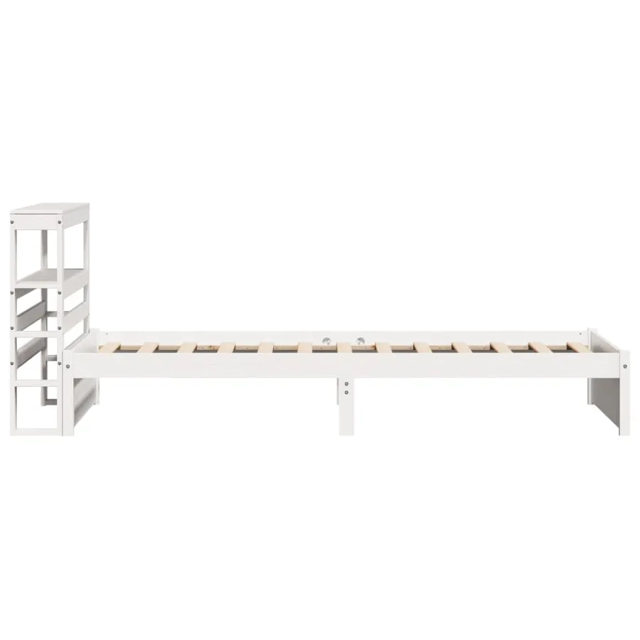 Cadre de lit avec tête de lit sans matelas blanc 75x190 cm - 7