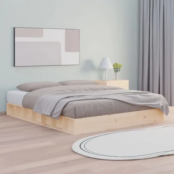 Cadre de lit sans matelas 200x200 cm bois massif