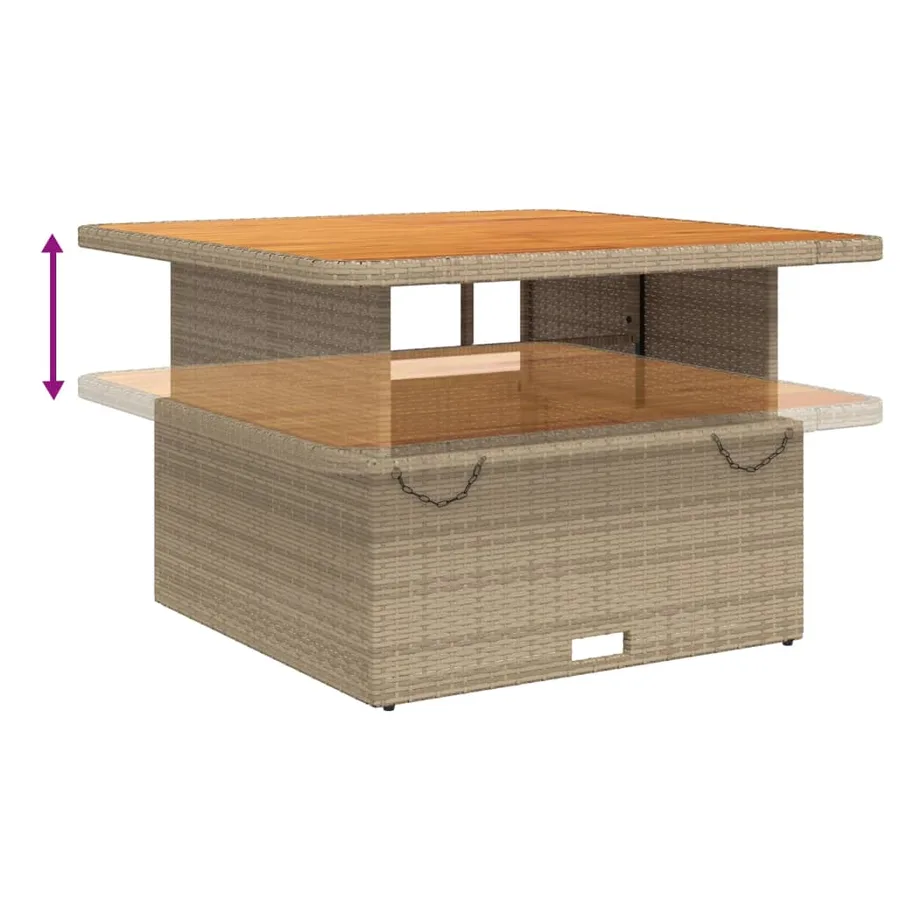 Ensemble à manger de jardin avec coussins 5pcs Beige poly rotin - 5