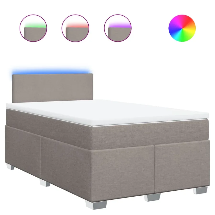 Sommier à lattes de lit avec matelas Taupe 120x200 cm Tissu - 2