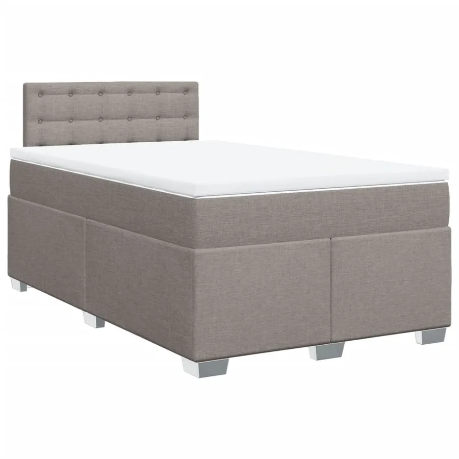 Sommier à lattes de lit avec matelas Taupe 120x200 cm Tissu - 3