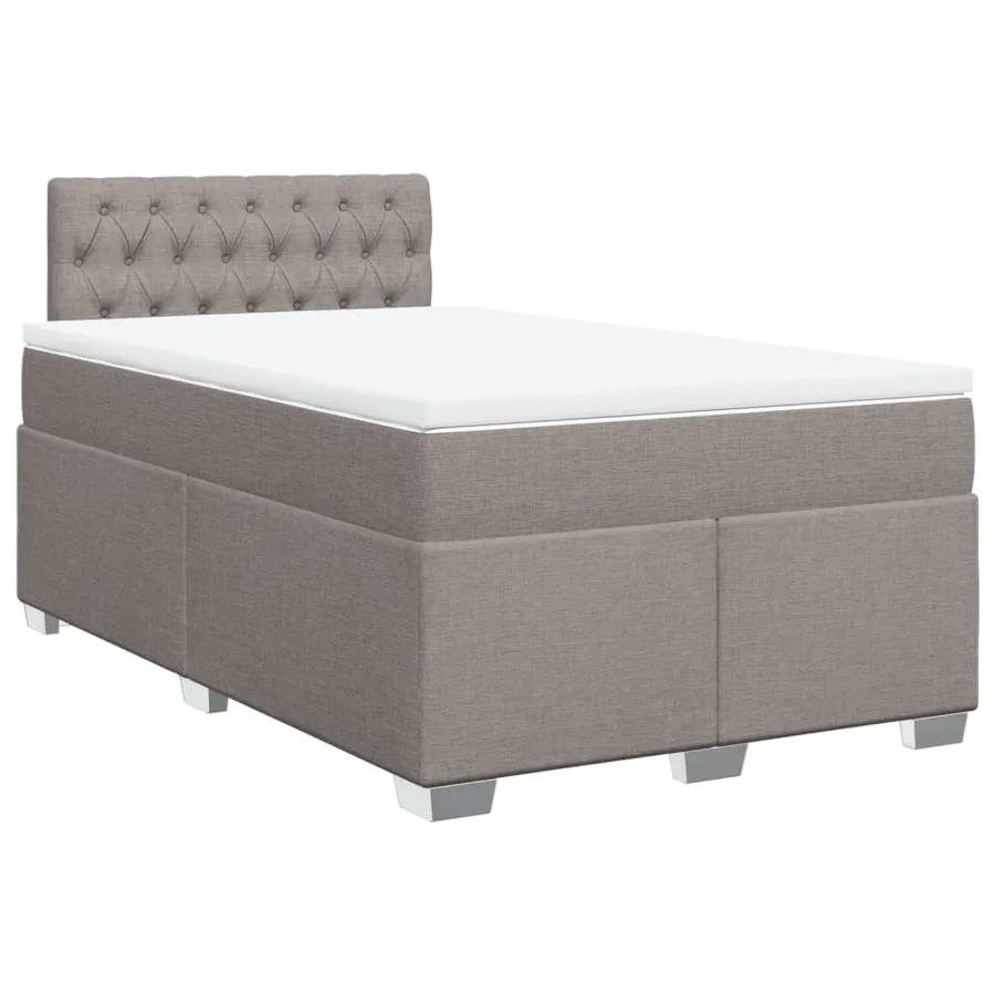 Sommier à lattes de lit avec matelas Taupe 120x200 cm Tissu - 2