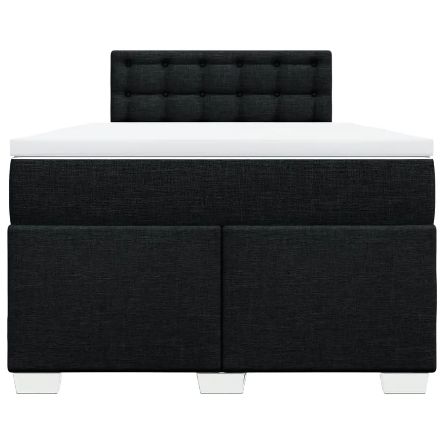 Sommier à lattes de lit avec matelas Noir 120x200 cm Tissu - 6