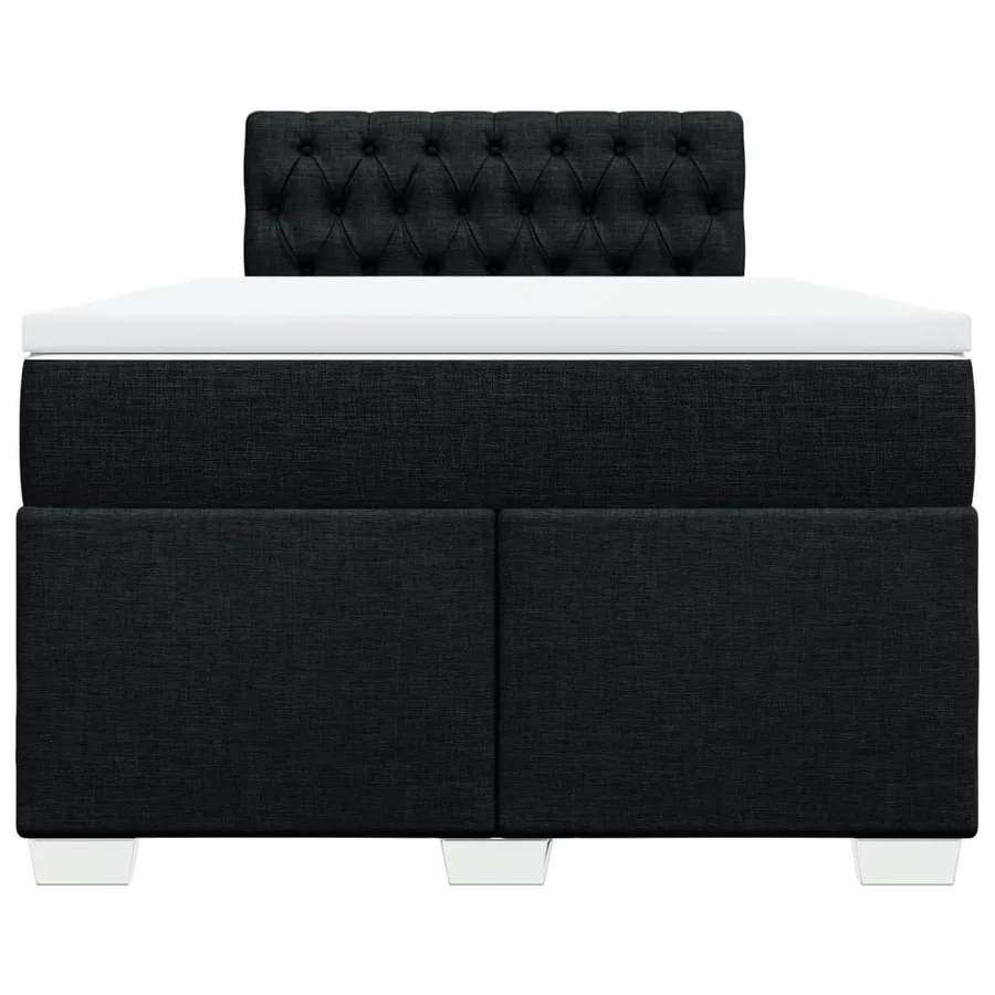 Sommier à lattes de lit avec matelas Noir 120x200 cm Tissu - 4