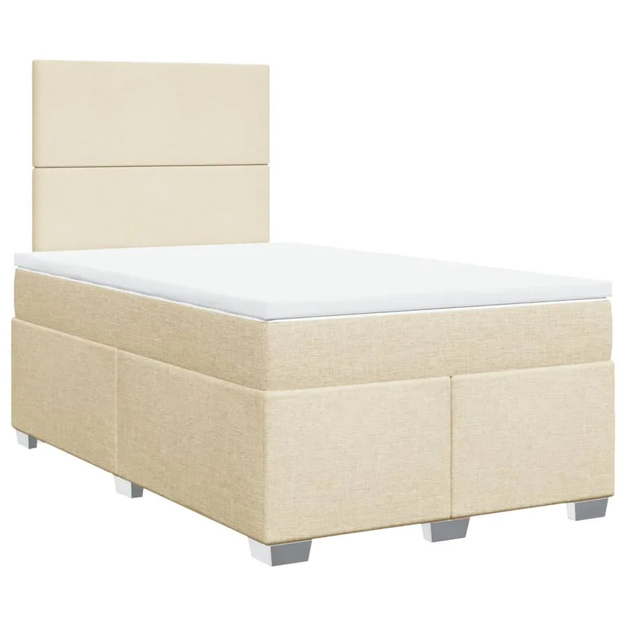 Sommier à lattes de lit avec matelas Crème 120x200 cm Tissu - 3