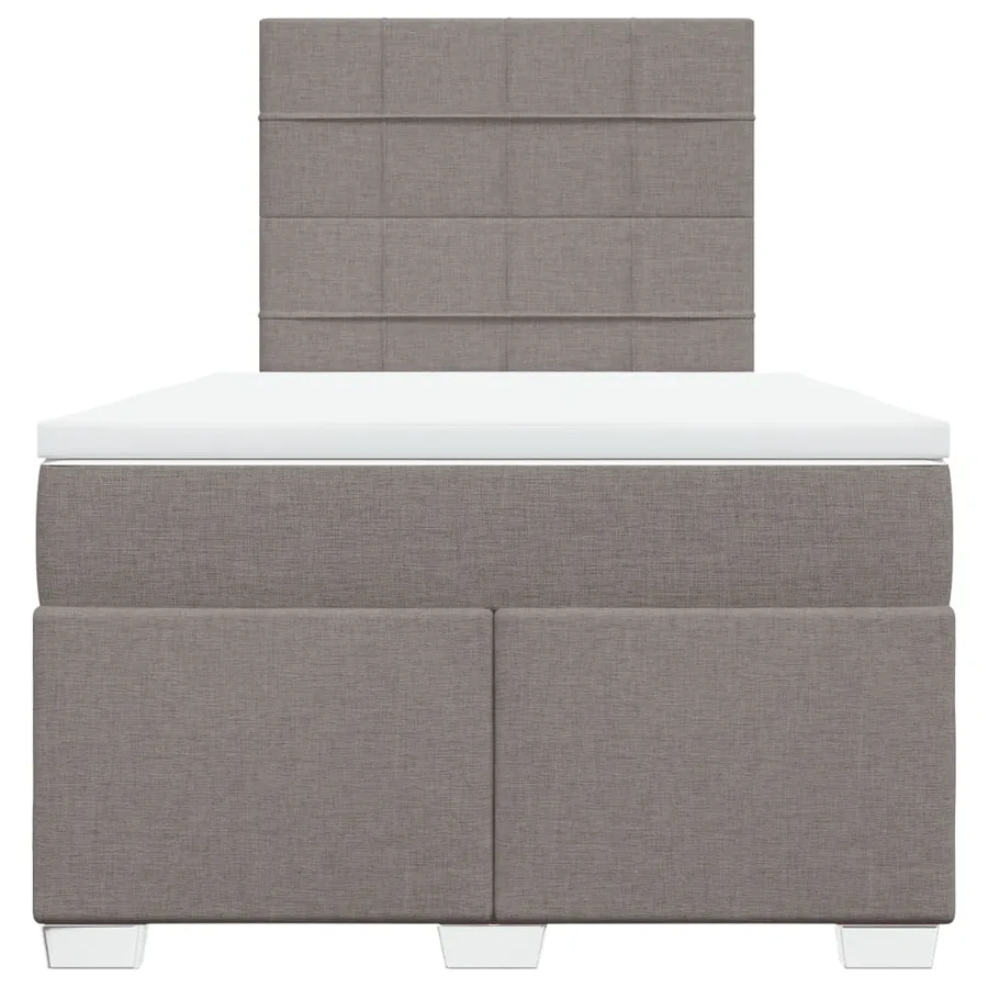 Sommier à lattes de lit avec matelas Taupe 120x200 cm Tissu - 4