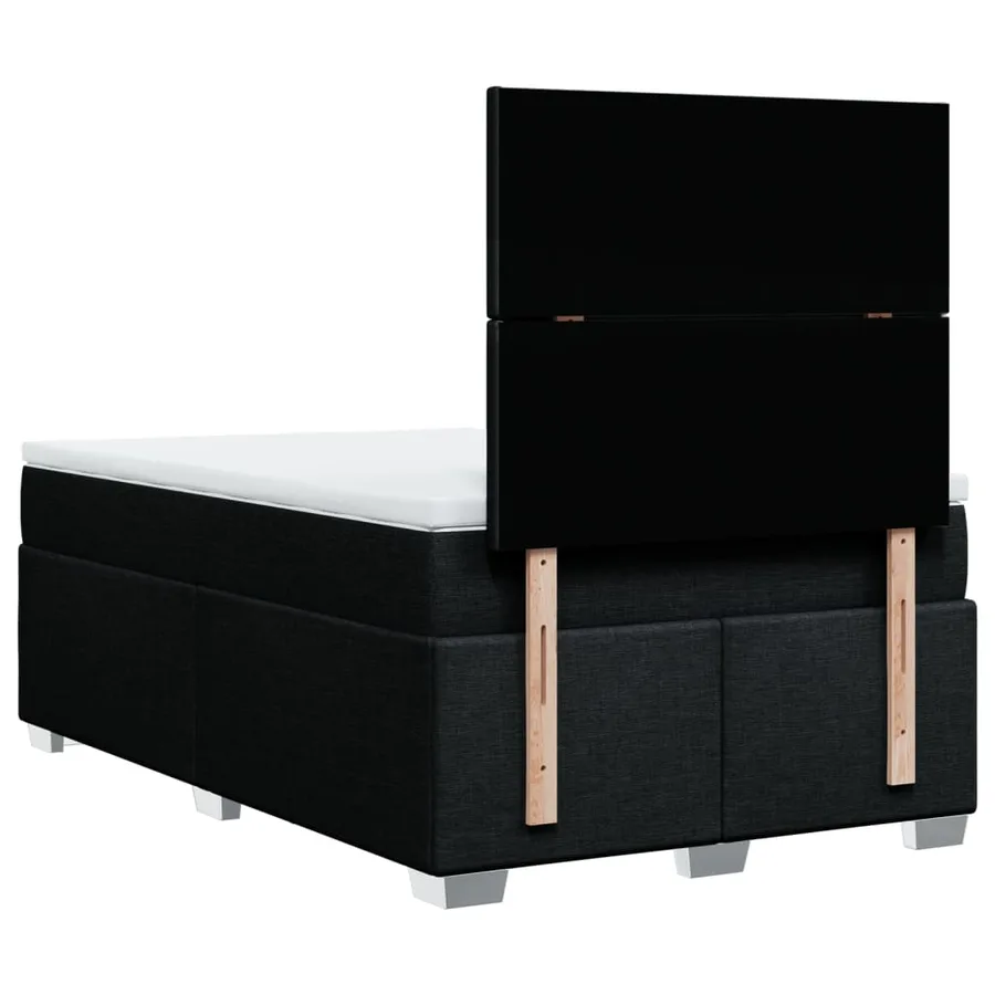 Sommier à lattes de lit avec matelas Noir 120x200 cm Tissu - 10
