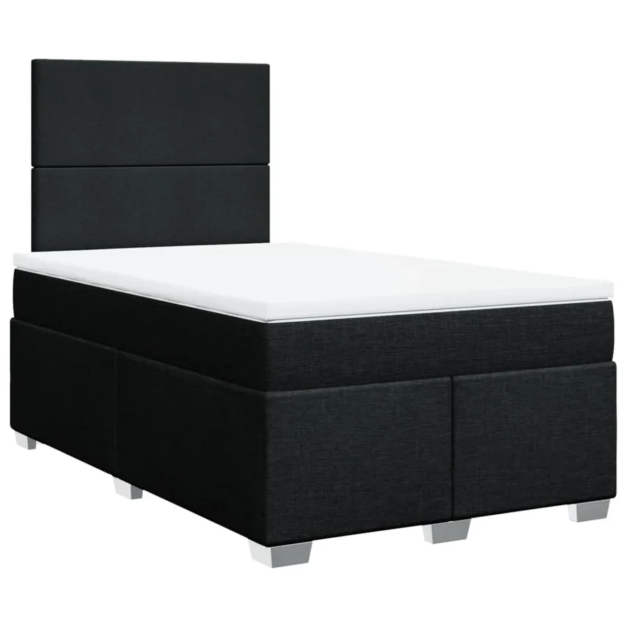 Sommier à lattes de lit avec matelas Noir 120x200 cm Tissu - 2