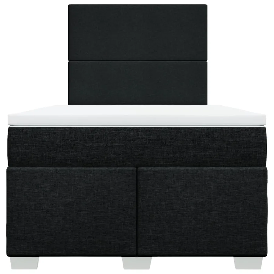 Sommier à lattes de lit avec matelas Noir 120x200 cm Tissu - 4