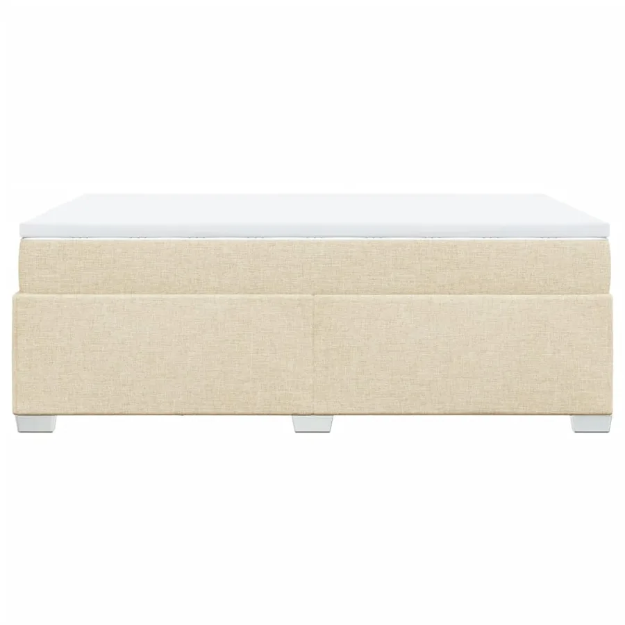 Sommier à lattes de lit avec matelas Crème 120x200 cm Tissu - 8