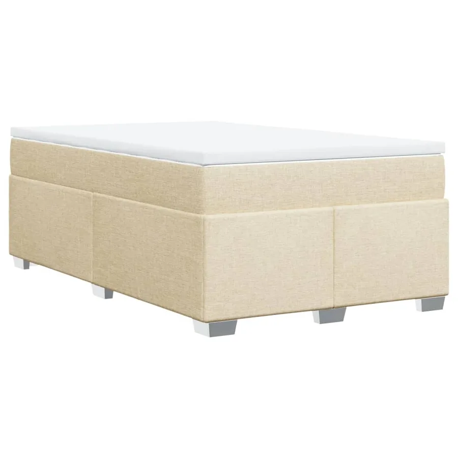 Sommier à lattes de lit avec matelas Crème 120x200 cm Tissu - 9