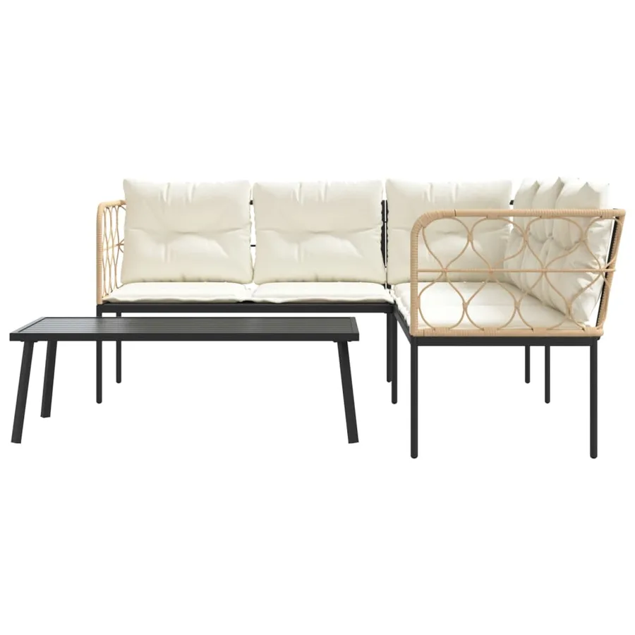 Ensemble de canapés de jardin et coussins noir acier textilène - 5